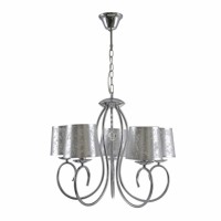 Distribuidor - Lâmpadas Diversas | Lâmpadas Clássicas | LAMPARA TAMPICO 5XE14 CROMO PANTALLA PLATA Ref: 122055020